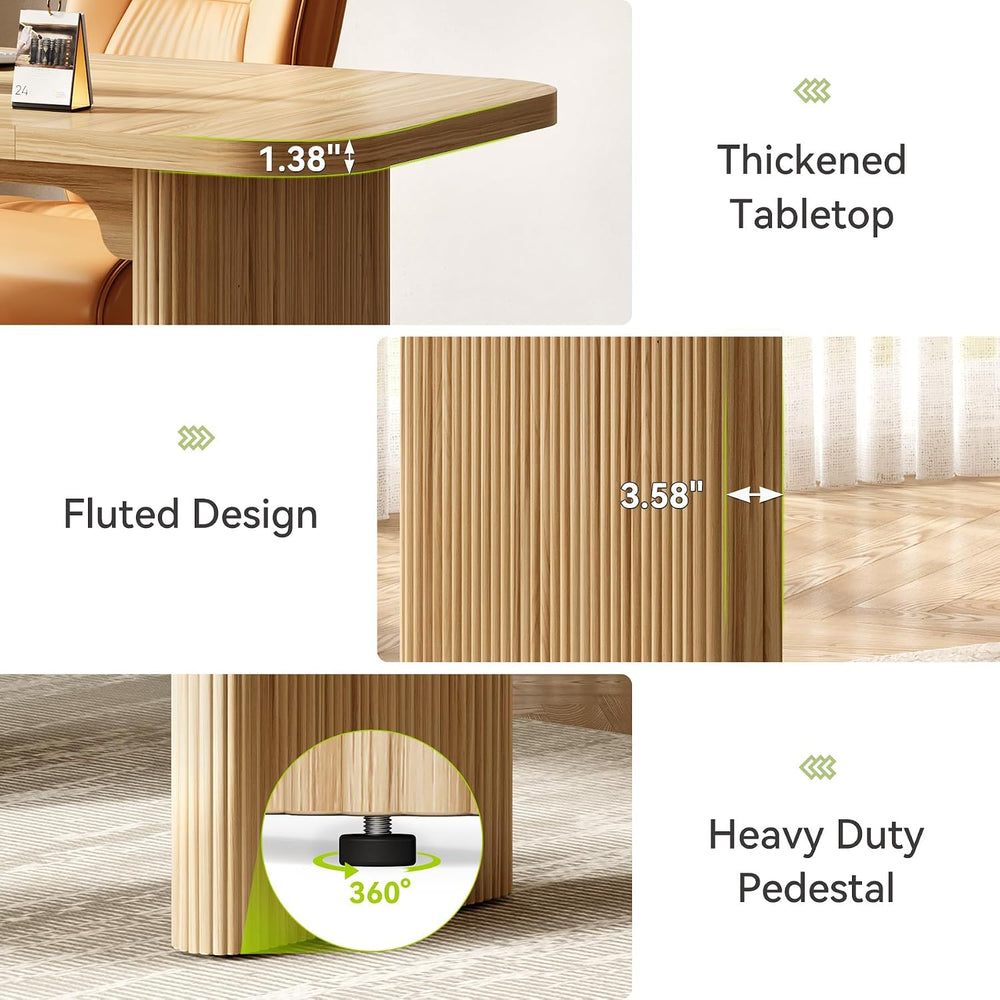 LITTLE TREE 62-Inch Home Office Computer Desk, Large Writing Desk with Textur...