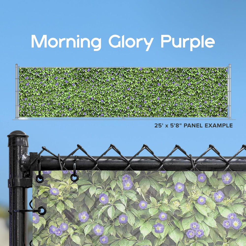 FenceScreen 211 Series Scenic Designer Fence Screen (Morning Glory Purple)