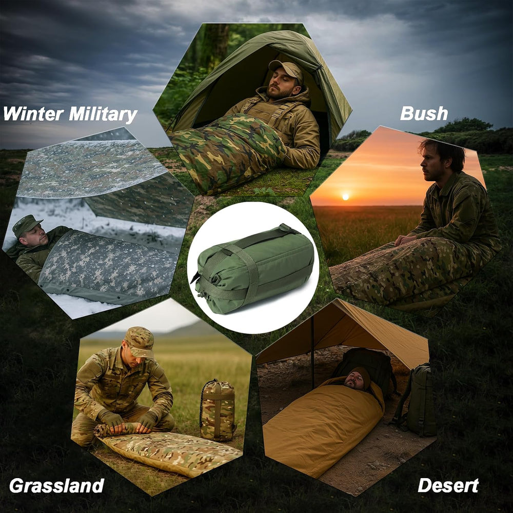 AKMAX Military Bivy Cover Sack Waterproof Sleeping Bag Shell Shelter Coyote