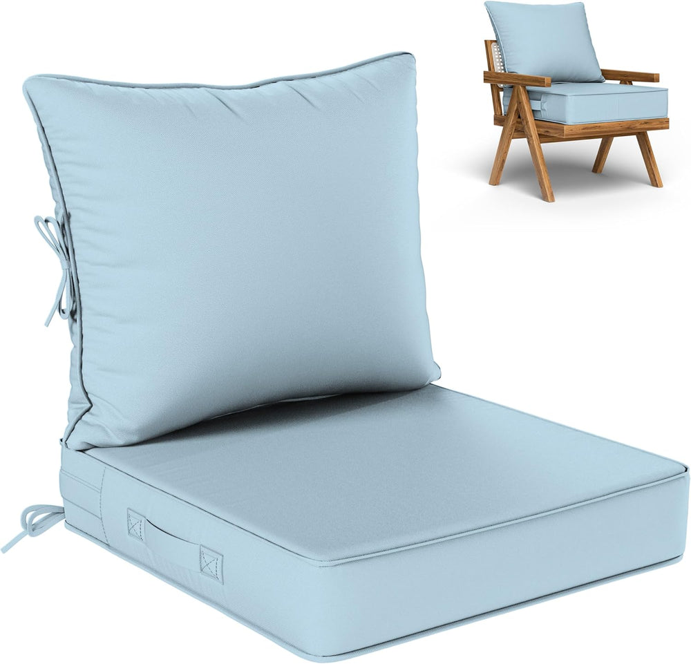 Outdoor Seat Cushions 22×22, Waterproof, for Patio Sofa Chairs, Sky Blue