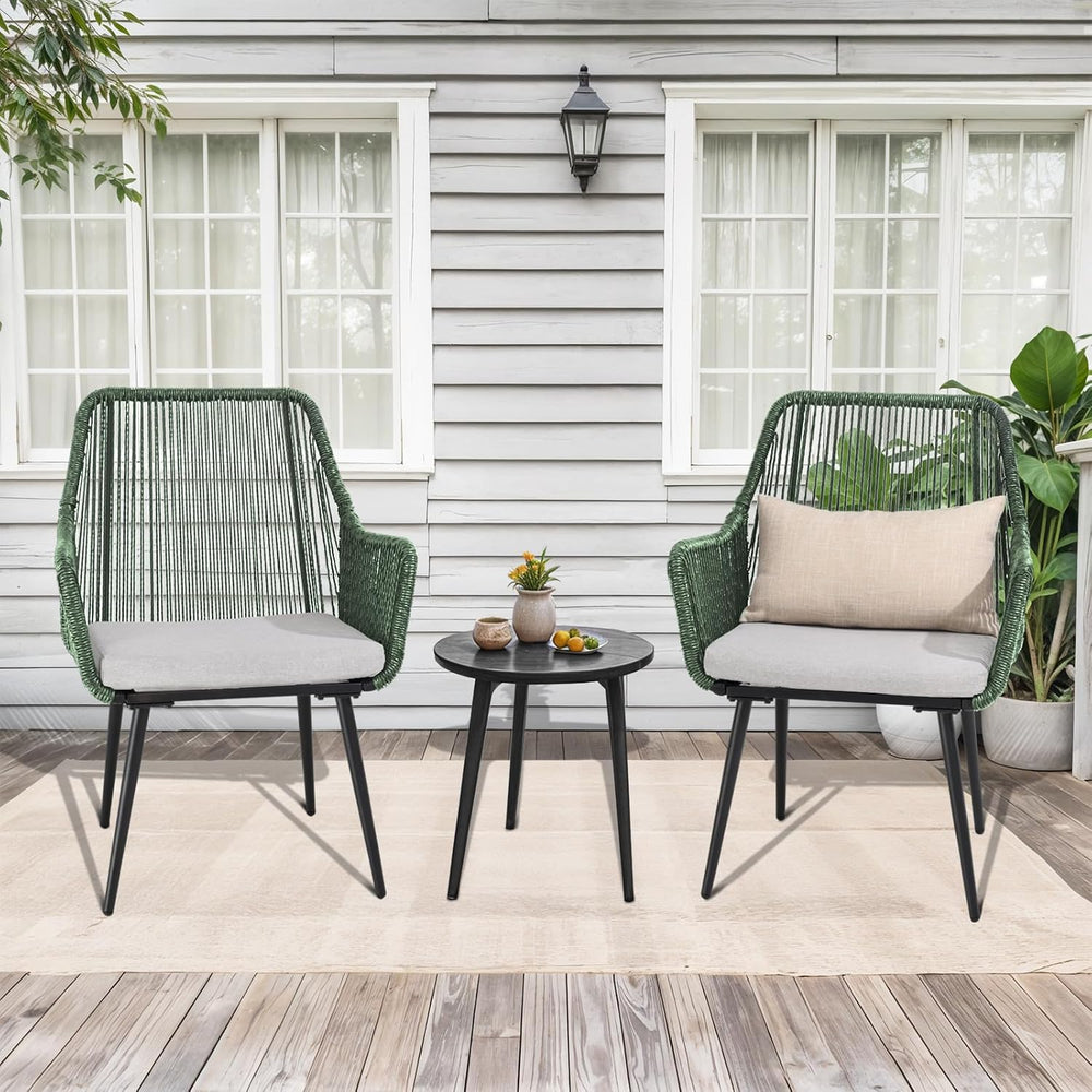 Patio Dining Chairs, Outdoor Dining Chairs with Armrest & Cushion Set of ...