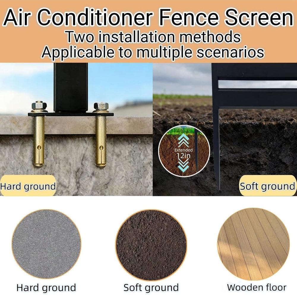 38" W x 42" H (3 Panels) Air Conditioner Fence Screen - Outdoor Enc...