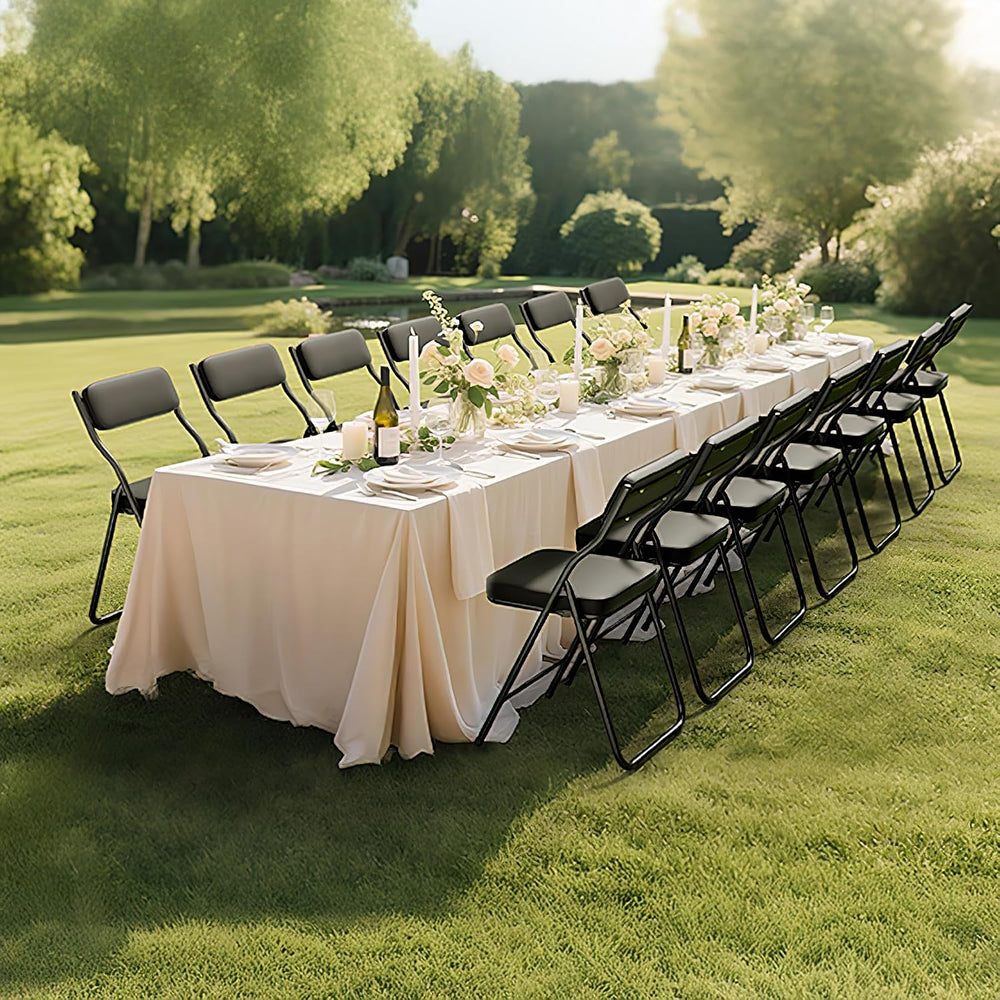 Padded Folding Dining Chairs with Cushion,Black,4 Pack
