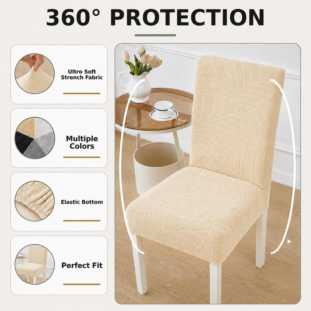 Dining Chair Covers 6 PCS Water Resistant Leaf Chair Slipcovers
