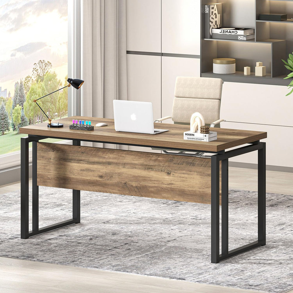 EXCEFUR Modern Computer Desk for Home Office, PC Laptop Gaming Desk, Metal Wo...
