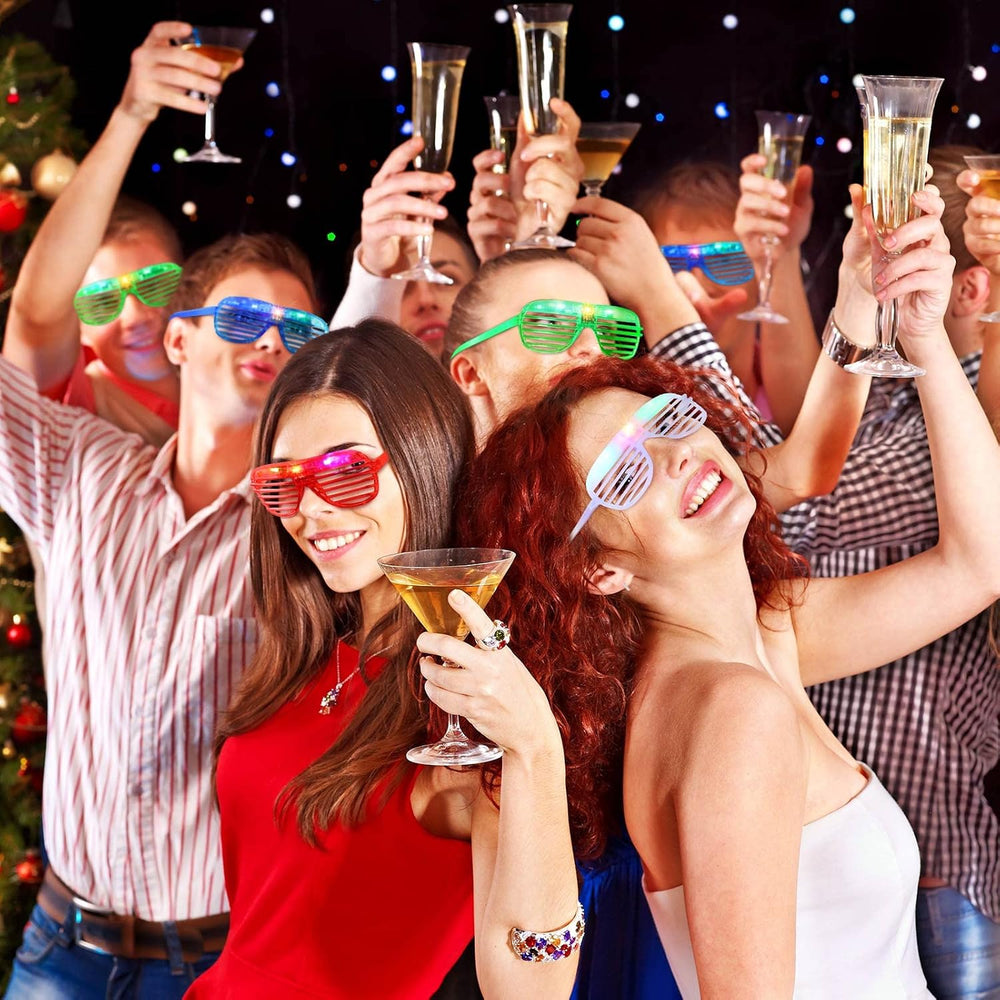 Honoson 102 Pcs LED Light Up Glasses, Glow Shutter Glasses, Glow in the Dark ...