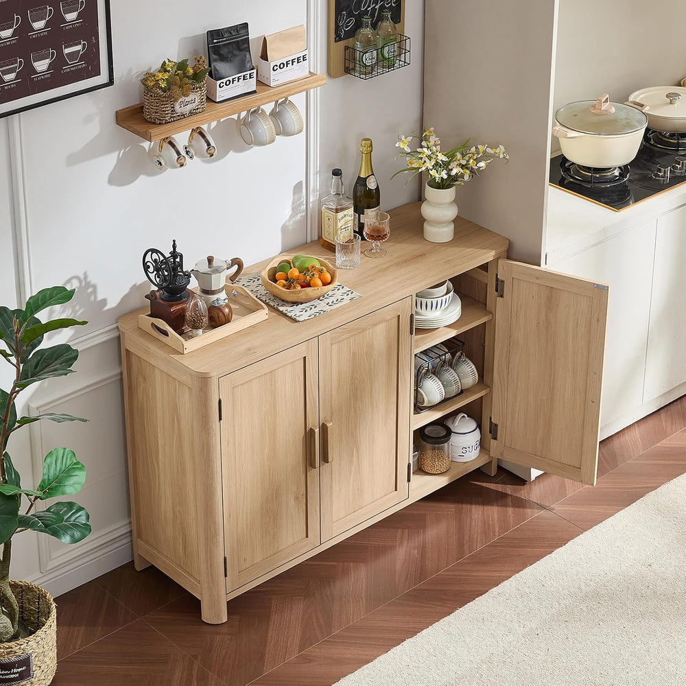 Joaxswe Sideboard Buffet Cabinet with Storage, 46" Arc-Shaped Credenza