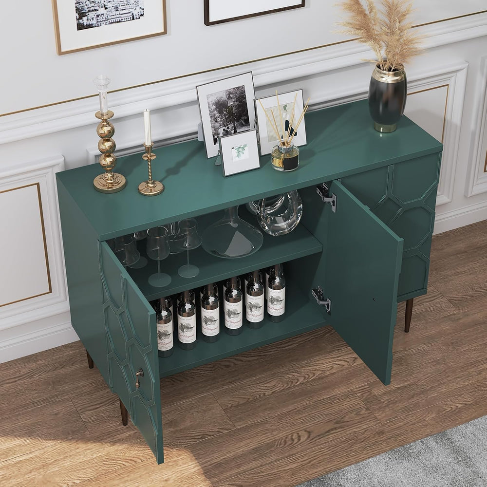 Sideboard Buffet Cabinet with Storage, 47" Accent Cabinet with Decorativ...