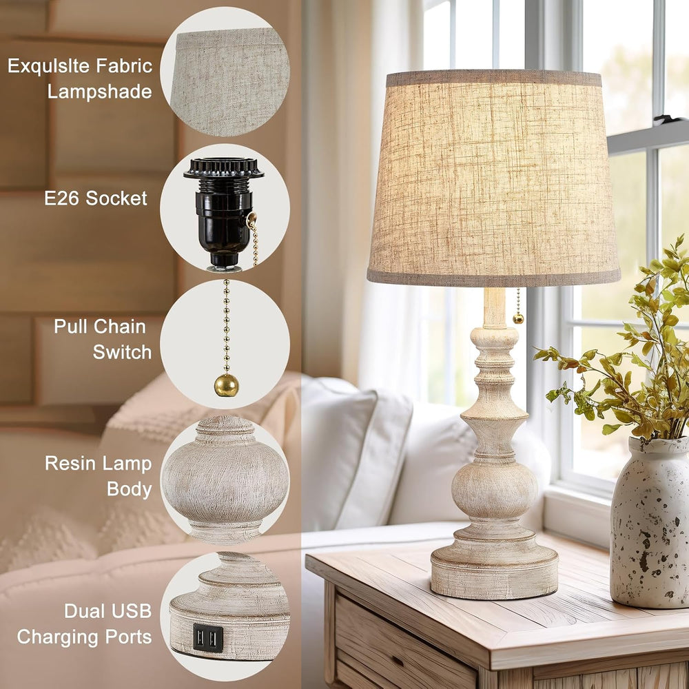 Drawealth Table Lamps for Bedrooms Set of 2 Farmhouse Bedside Lamps for Night...
