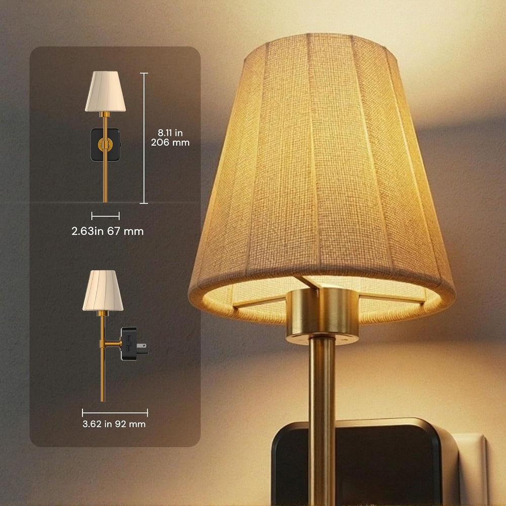 L LOHAS LED Night Lights Plug into Wall, Pleated Fabric Cover Night Light