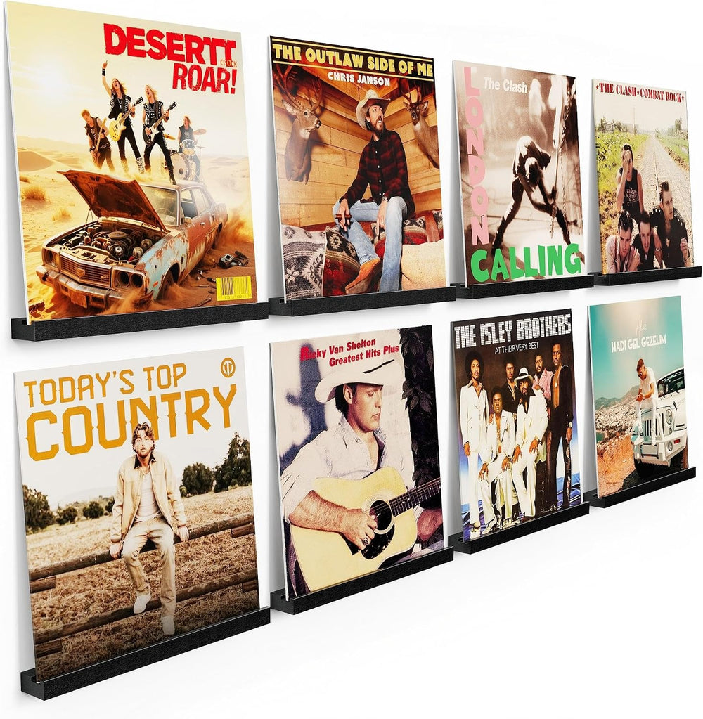 Emfogo Vinyl Record Shelf Wall Mount, Record Holder Wall, 12 inch Album Vinyl...