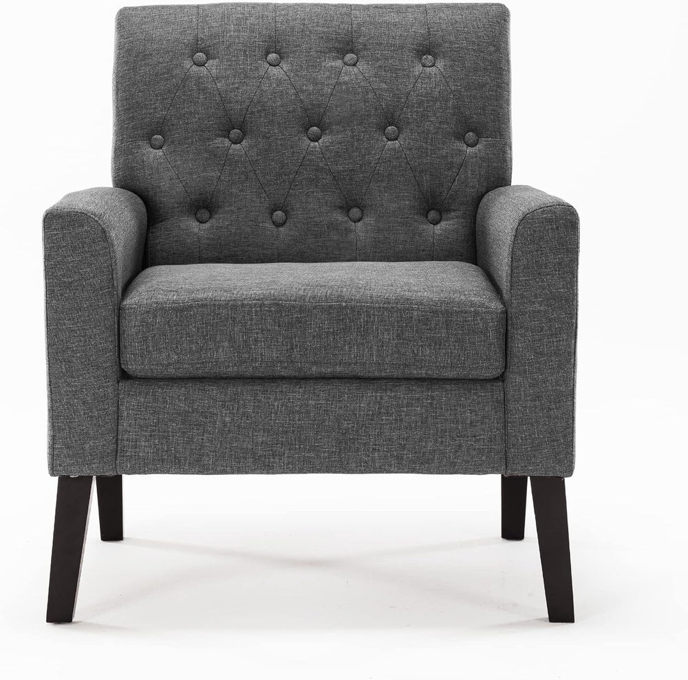 LUE BONA Upholstered Linen Accent Chair 18.5" H, Comfy Living Room Chair...
