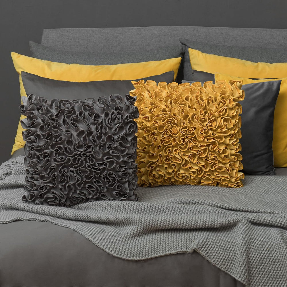 Fall Decorative Throw Pillow Cover for Couch Sofa Bed 18x18 inch Yellow