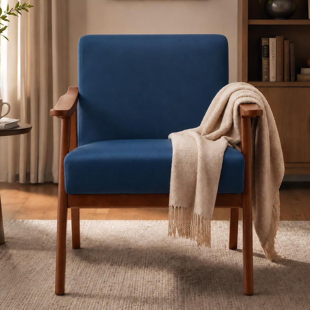 Anwick Mid-Century Accent Chair,Modern Living Room Chairs with Solid Wood Fra...