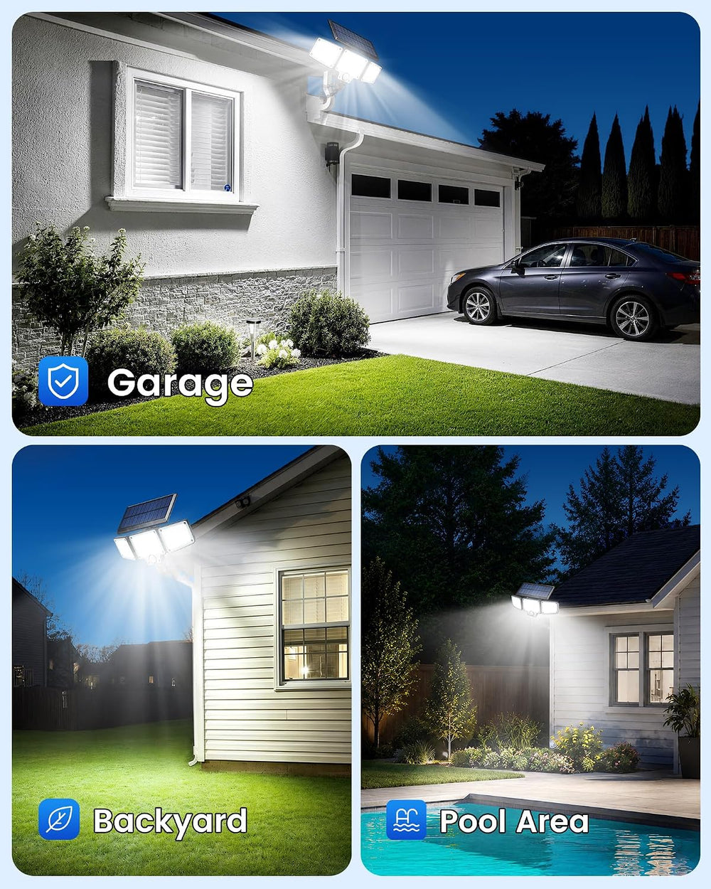 Solar Flood Lights with Motion Sensor,3000LM Octopus Tripod USB-C Remote