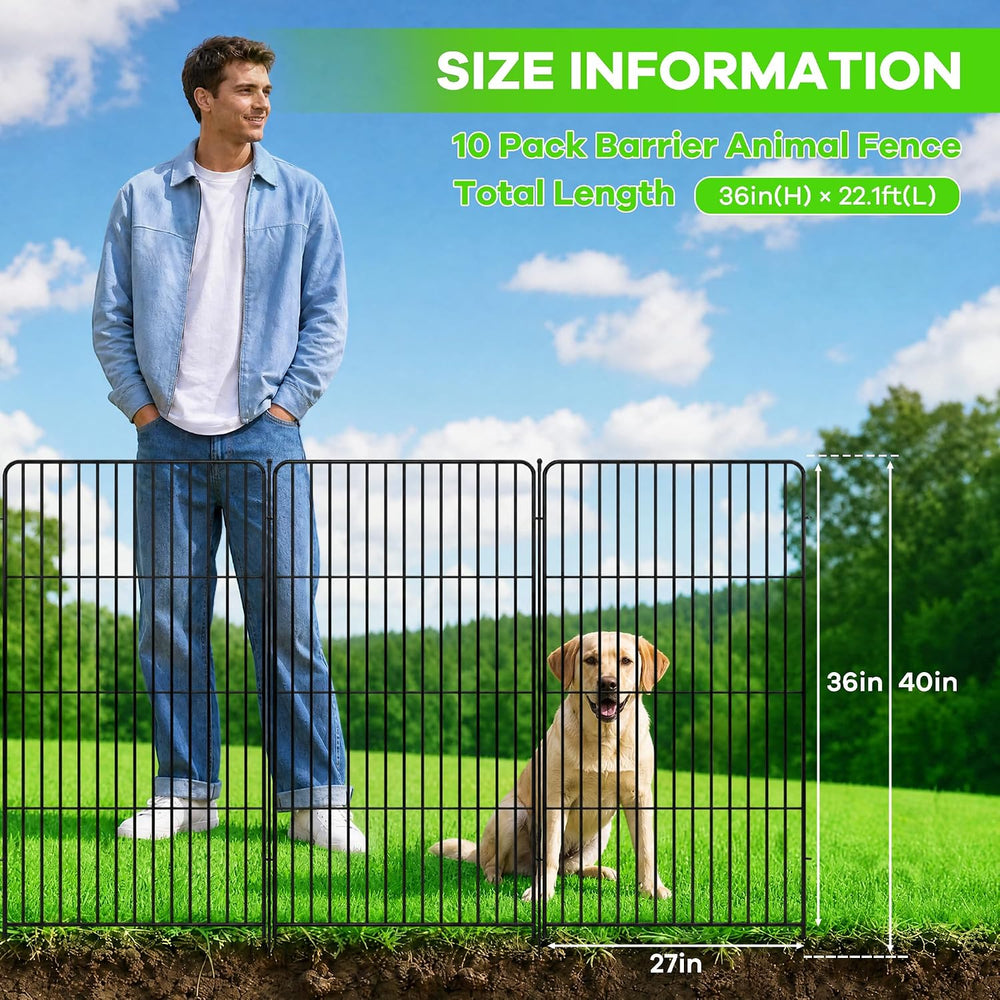 Garvee Garden Fence, 36in(H) x 22.1ft 10 Pack Garden Fencing Animal Barrier