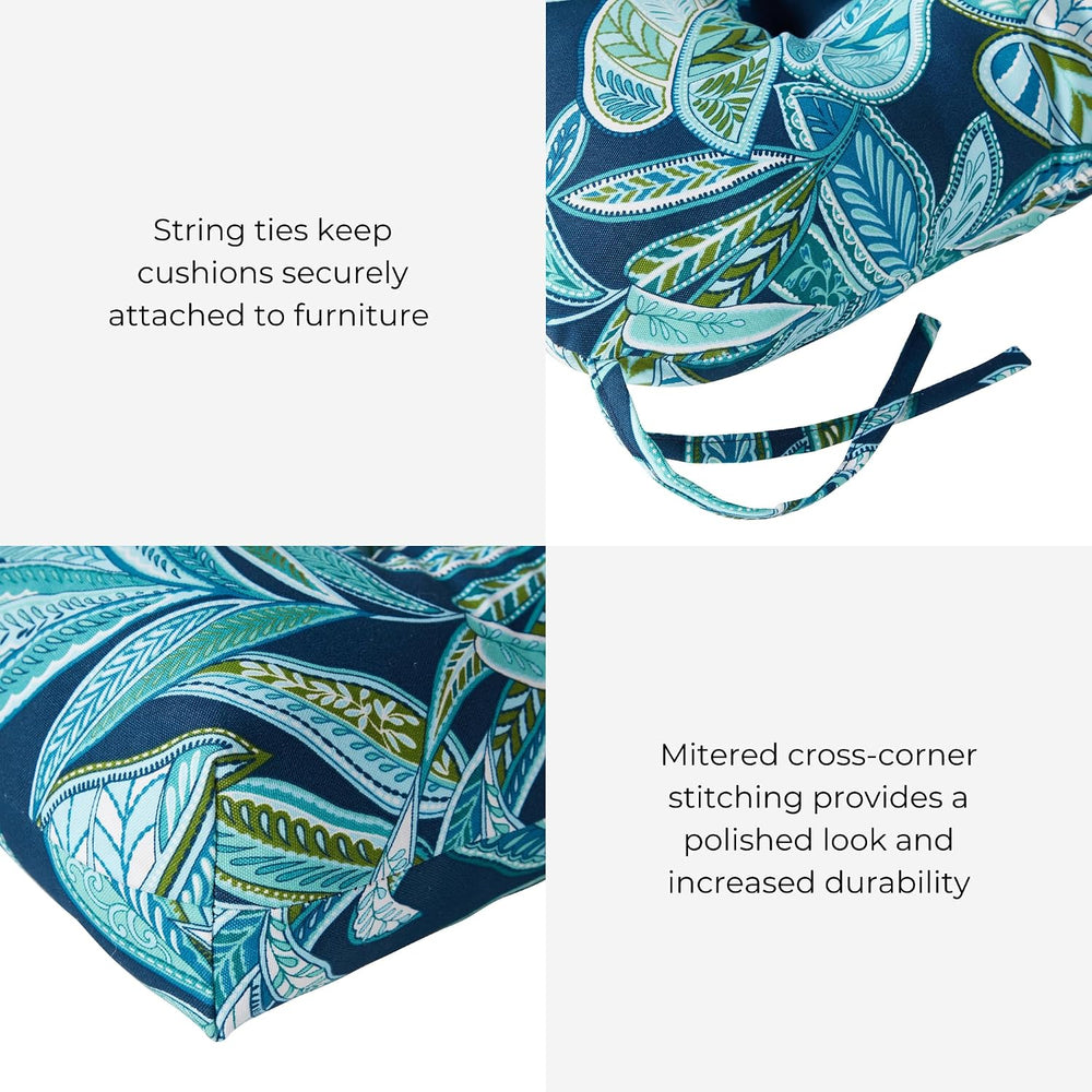Tufted Outdoor Chair Cushions – Hinged One-Piece Design, Reversible Patio Sea...
