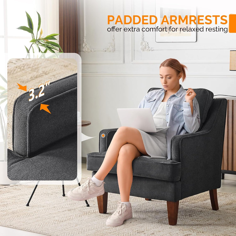 VINLI High Back Accent Chairs Set of 2, Armchair for Living Room, Entryway