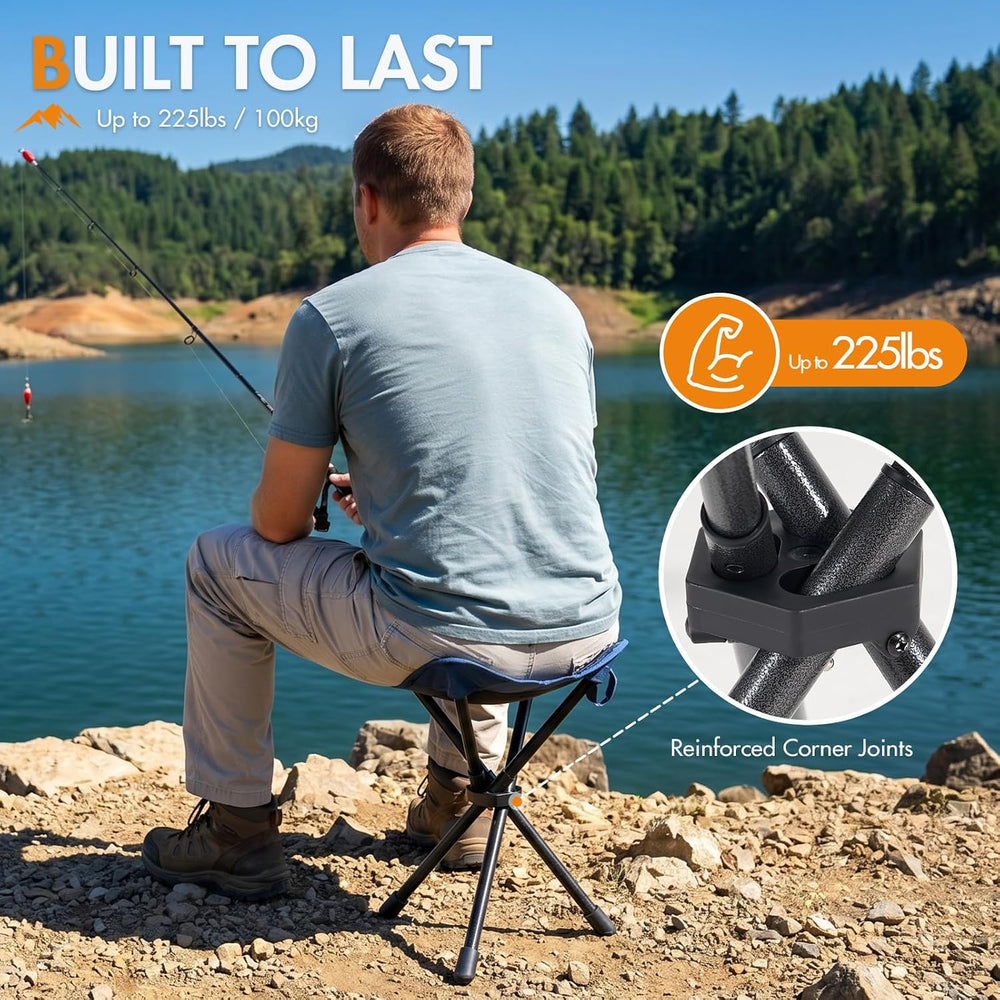 Portal Tall Folding Tripod Stool Portable Tripod Chair for Outdoor Camping