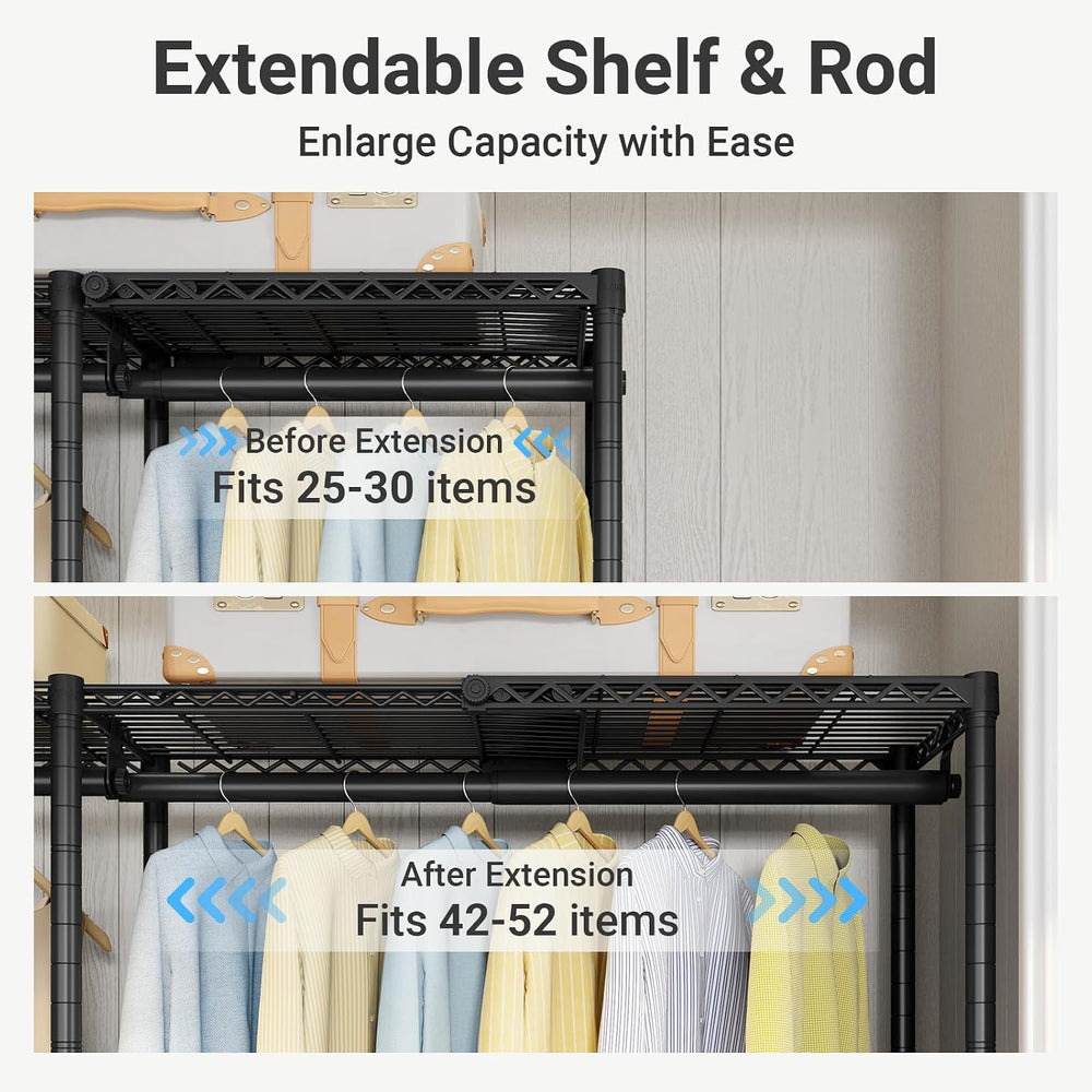 VIPEK X4 Expandable Heavy Duty Clothes Rack Wardrobe Closet Organizer Black