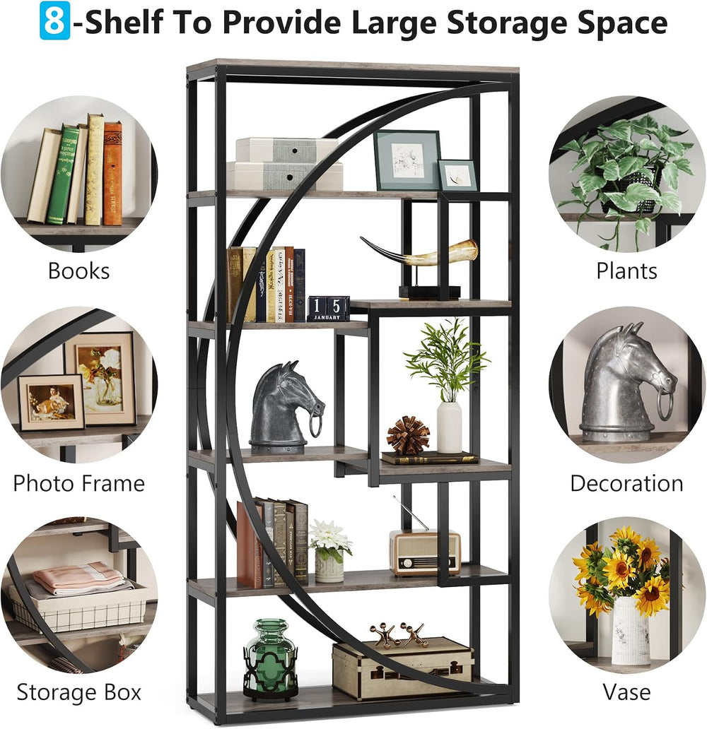 Tribesigns Bookshelf, Industrial 5-Tier Etagere Bookcase, 70.8 inch Tall Book...