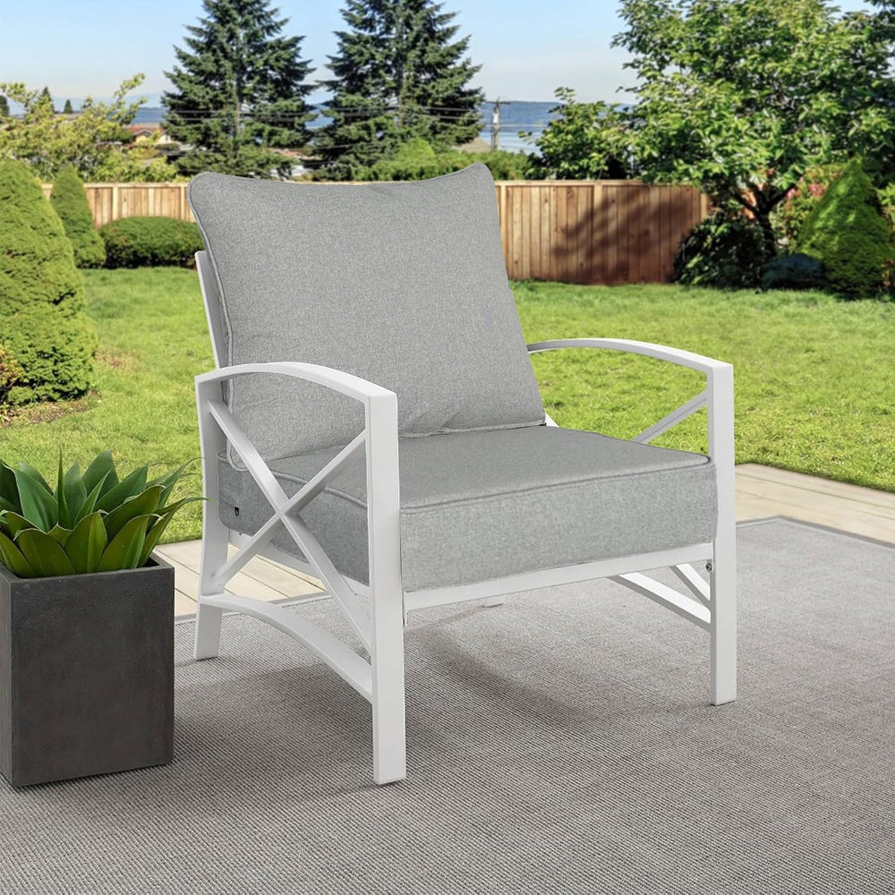 Goodgoods 22x24 Outdoor Deep Seat Cushions 2-Pack, 35D Foam, Light Gray