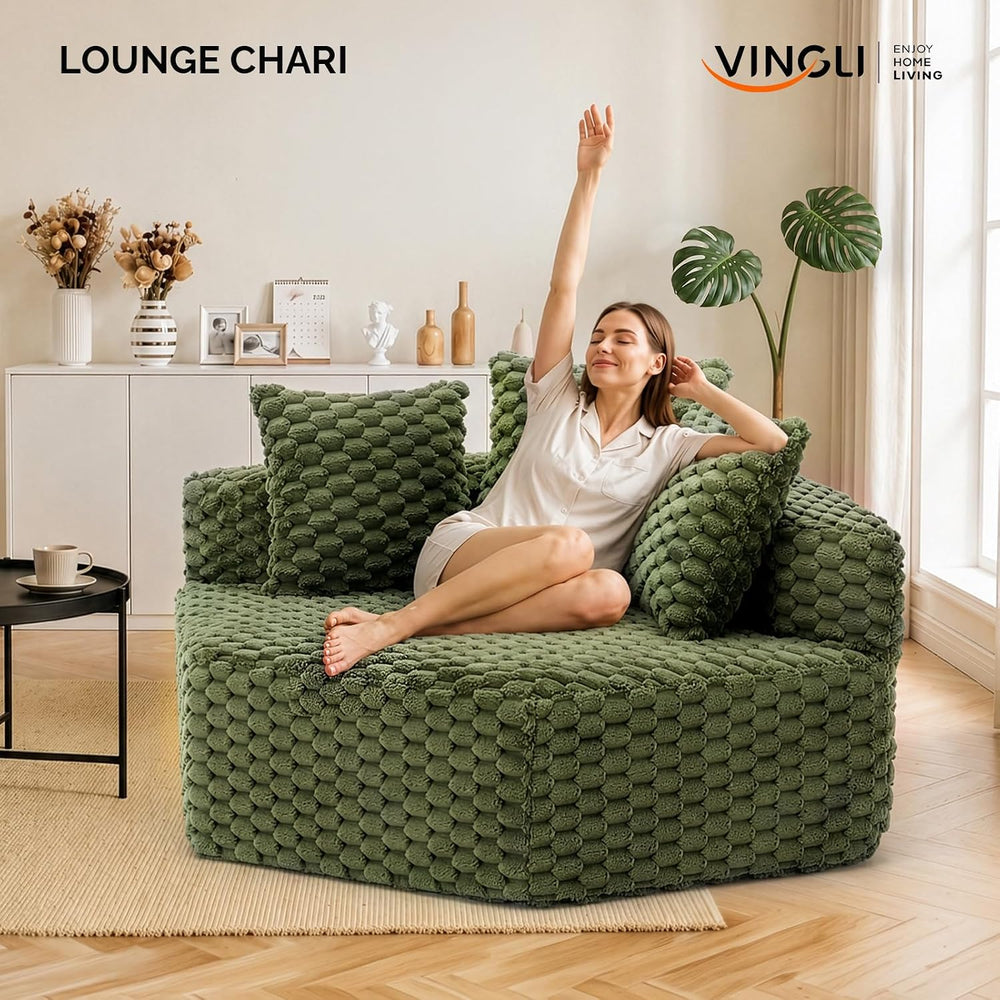 VINGLI Hexagon Boneless Chair, Modern Modular Chaise Lounge Sofa Bed, Corner ...