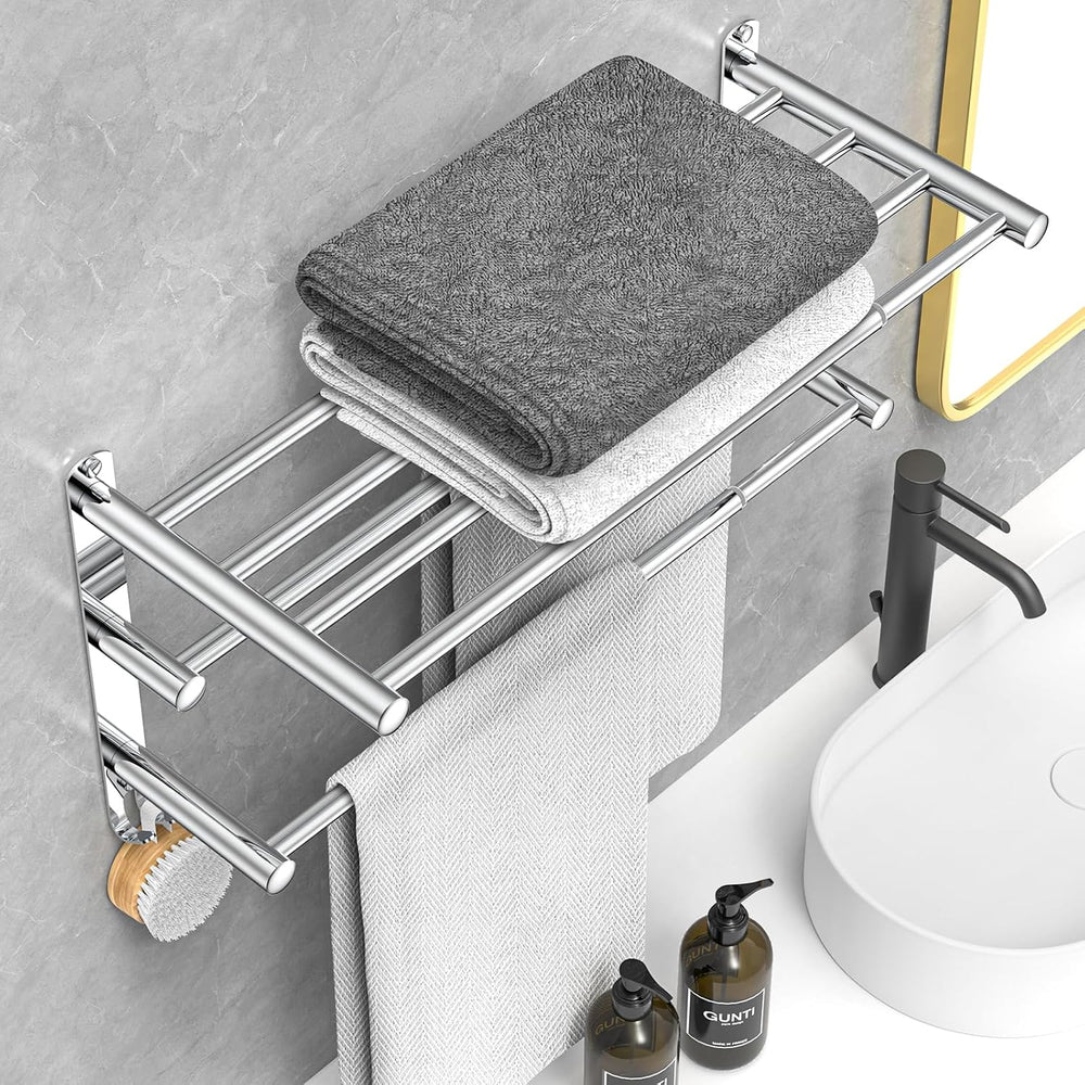 CAXIMSY Adjustable Towel Bar for Bathroom Wall Mount17-30.7inch Adhesive Show...