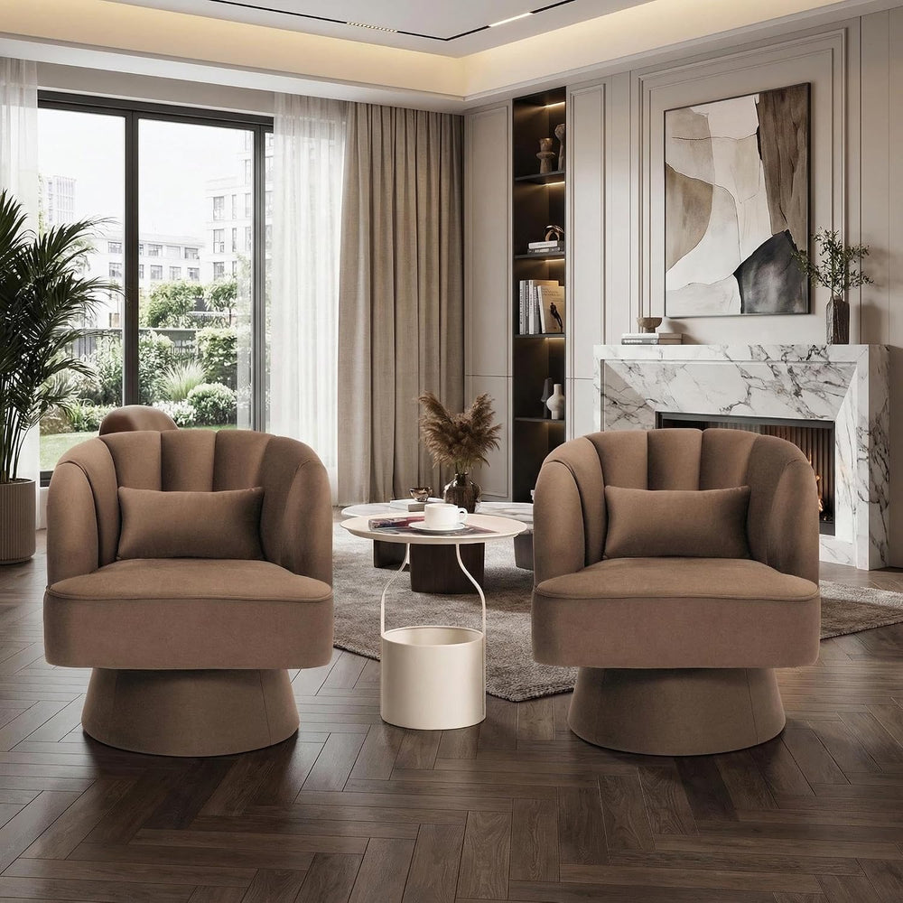 IDEALHOUSE Swivel Accent Chair with Armrests, 360° Mid Century Modern Swivel ...