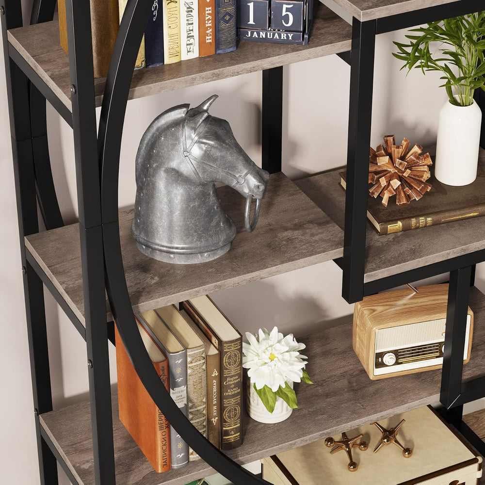 Tribesigns Bookshelf, Industrial 5-Tier Etagere Bookcase, 70.8 inch Tall Book...