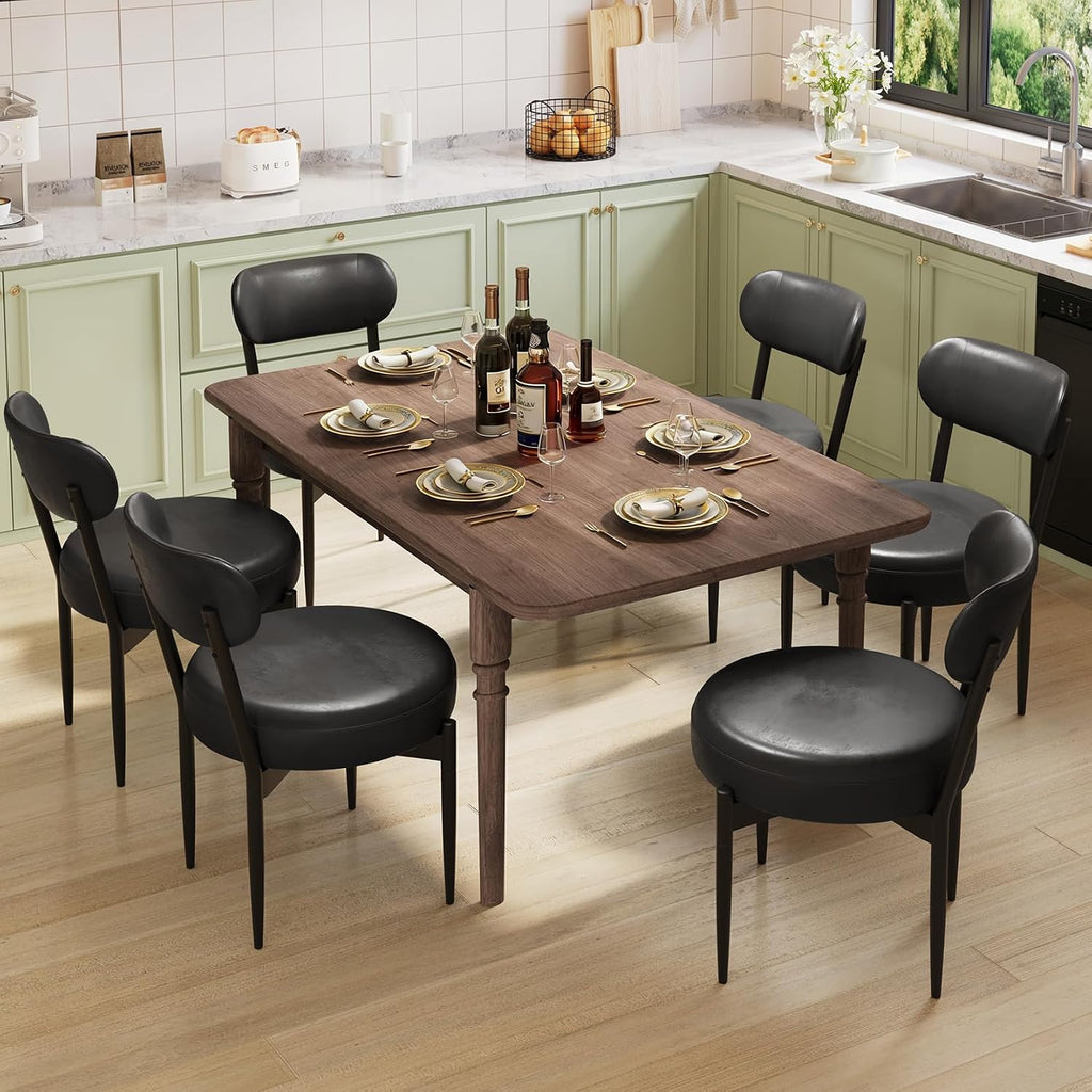 Welzona Upholstered Dining Chairs Set of 2, Dining Room Chairs with Sturdy Metal Legs, Kitchen Chairs for Dining Room/Kitchen/Restaurant/Hotel, Modern Style, Black