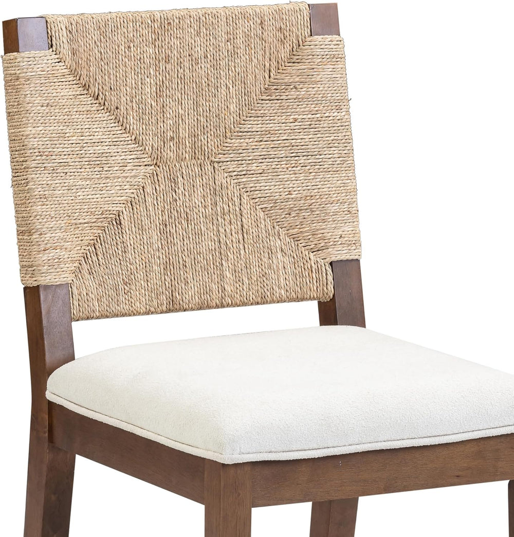 Nathan James Beacon Bohemian Boucle Bar Stool, Upholstered Bar Stool or Islan...