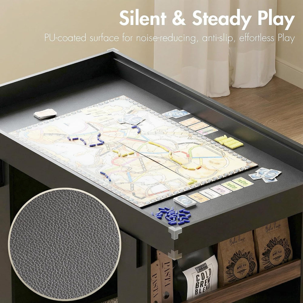 Board Game Table w/ Removable Top, 2-in-1 Dining and Gaming Table for 4–6
