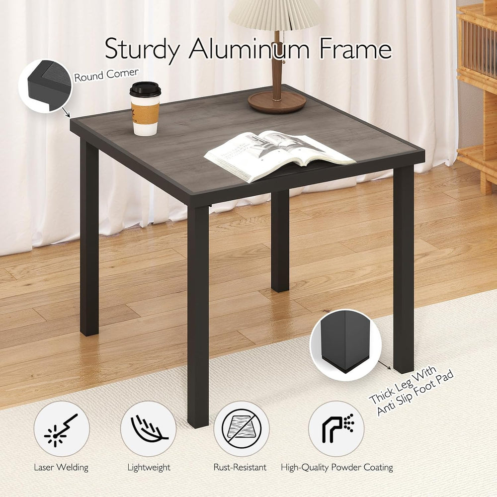 Aluminum Outdoor Anti-Corrosion Dining Table, Black, 1 Pcs