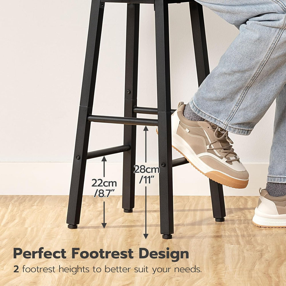 HOOBRO Bar Stools Set of 2, Counter Height Bar Stools, 25.8" Bar Stools ...