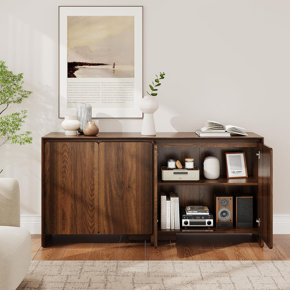 ONBRILL 63" Sideboard Buffet Cabinet with 4Door & Adjustable Shelves...