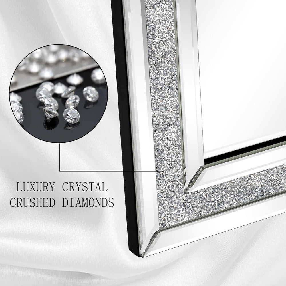 Decorative Wall Mirror, 32x24 Crushed Diamond Mirror