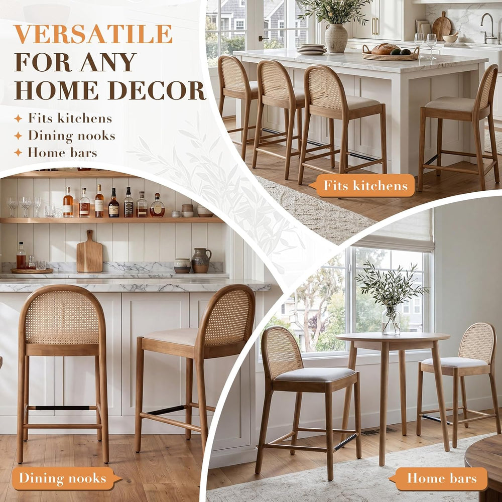DUOMAY Modern Counter Stools Set of 4, 26 Inch Seat Height Counter Height Bar...