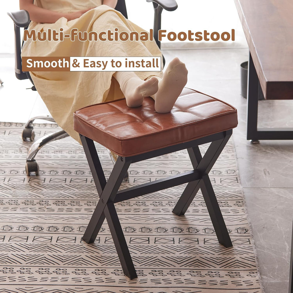 Foot Stool Small Ottoman Foot Rest Padded Foot Stool Desk for Under Office De...