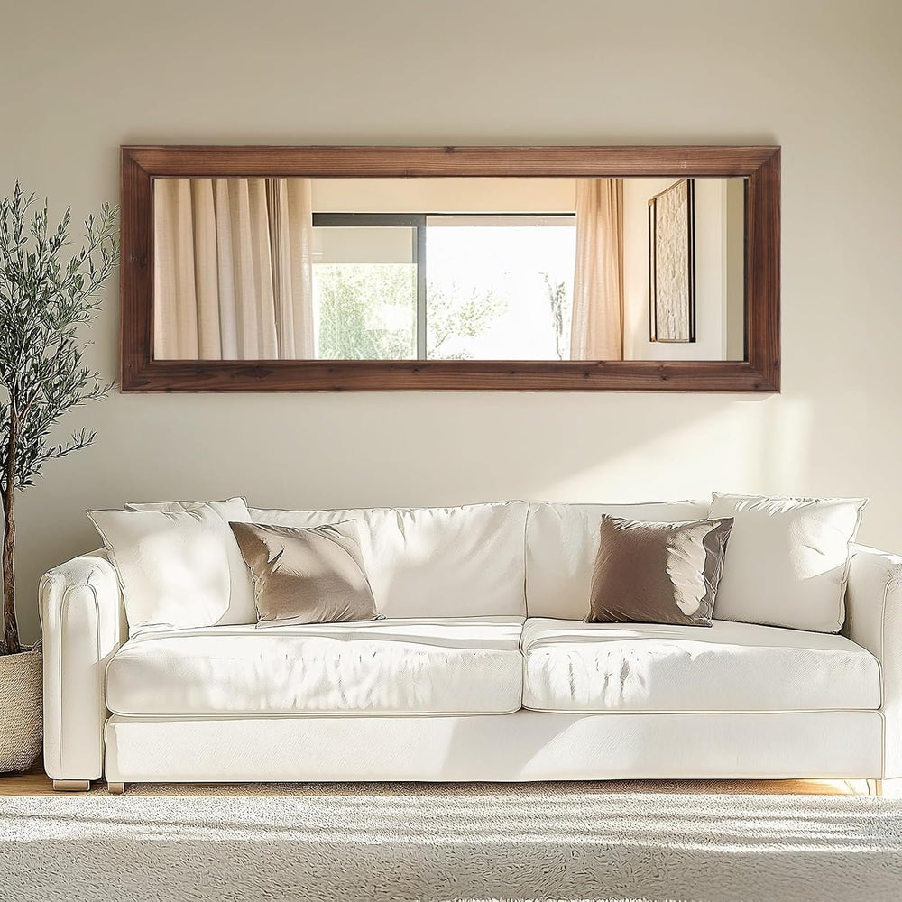 MirrMuse Rustic Floor Full Length Mirror Wood Frame, 56"x21" Brown ...