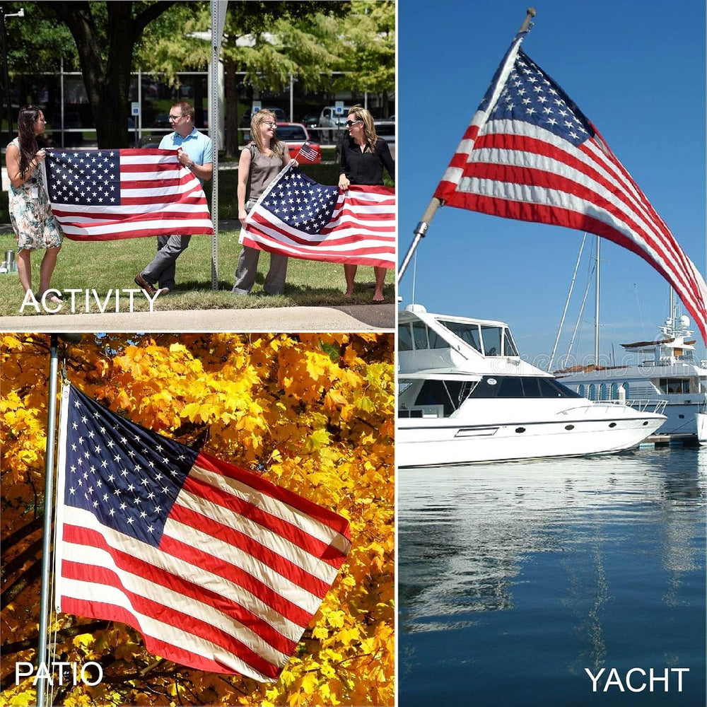 5x8 American Flag for Outside, Best Embroidered Stars And Sewn Stripes, 210D ...