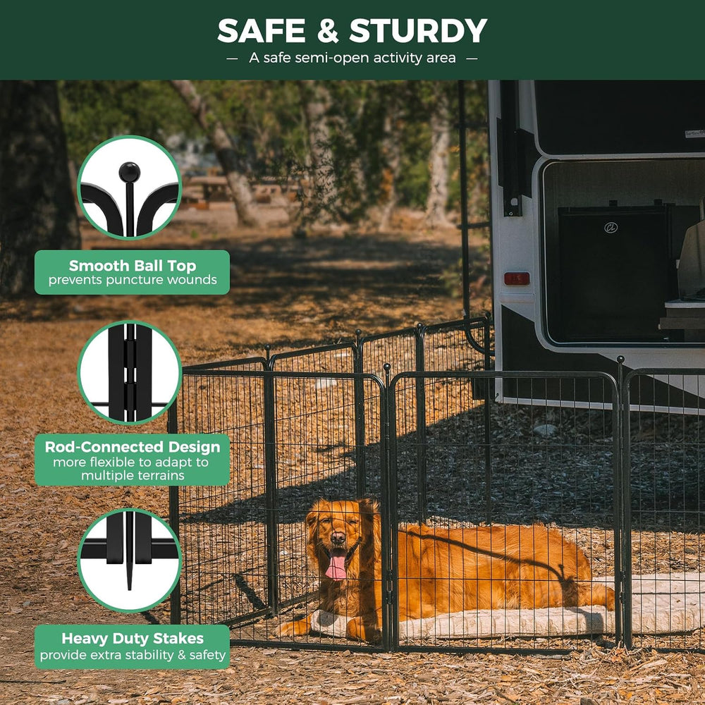 FXW Rollick Dog Playpen, Indoor, Yard & RV Camping, 40" H, 16 Panels