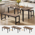 Ahomly 63“ Extendable Dining Table Set with 180° Smart-Flip Pivot, Gray