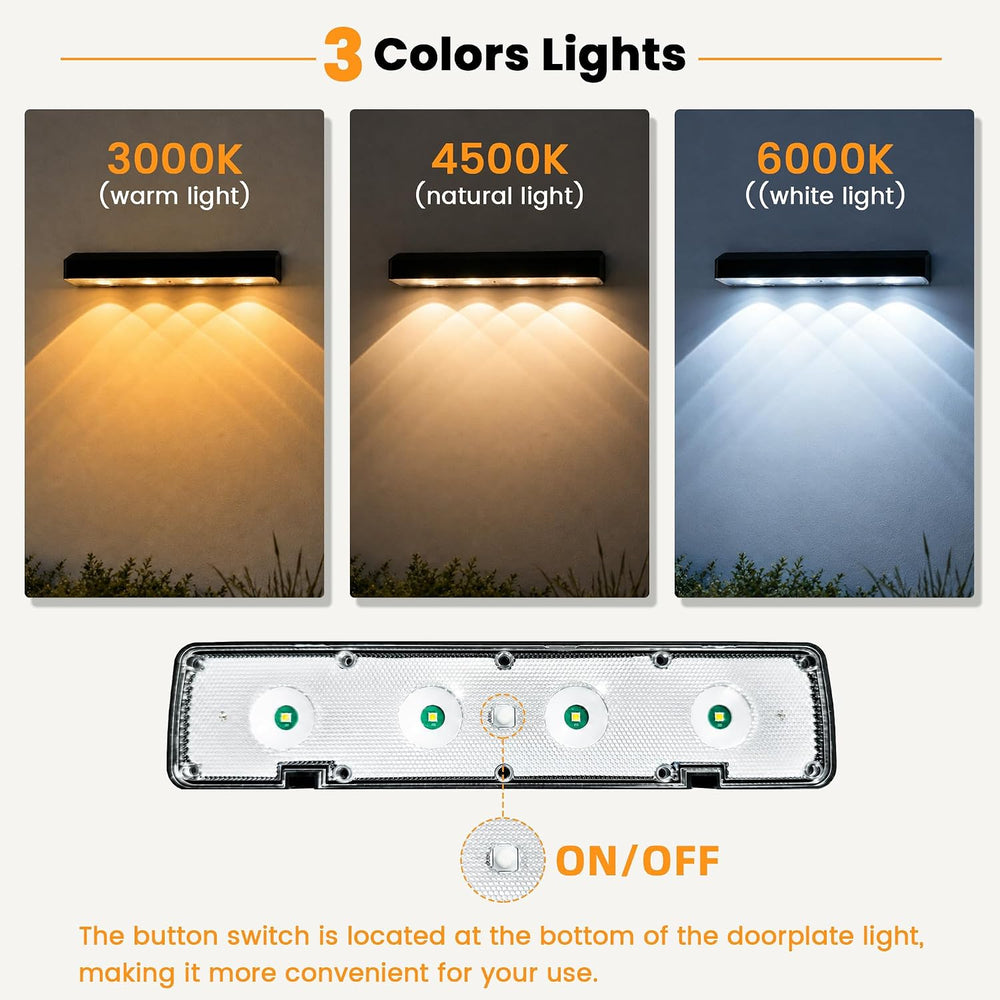 Solar Address Sign Light Outdoor Waterproof IP65（2 Pack）