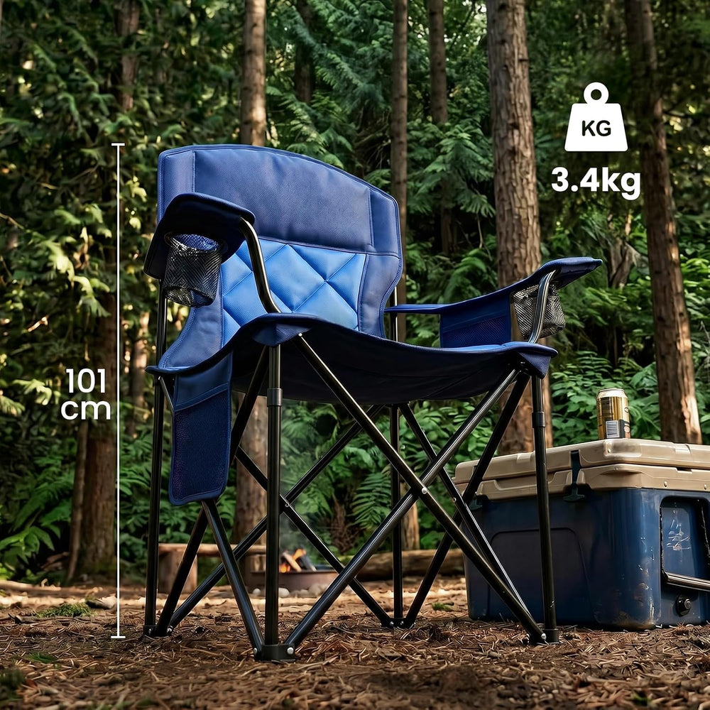 Heavy Duty Camping Chair for Adults, Padded Folding, 330LBS