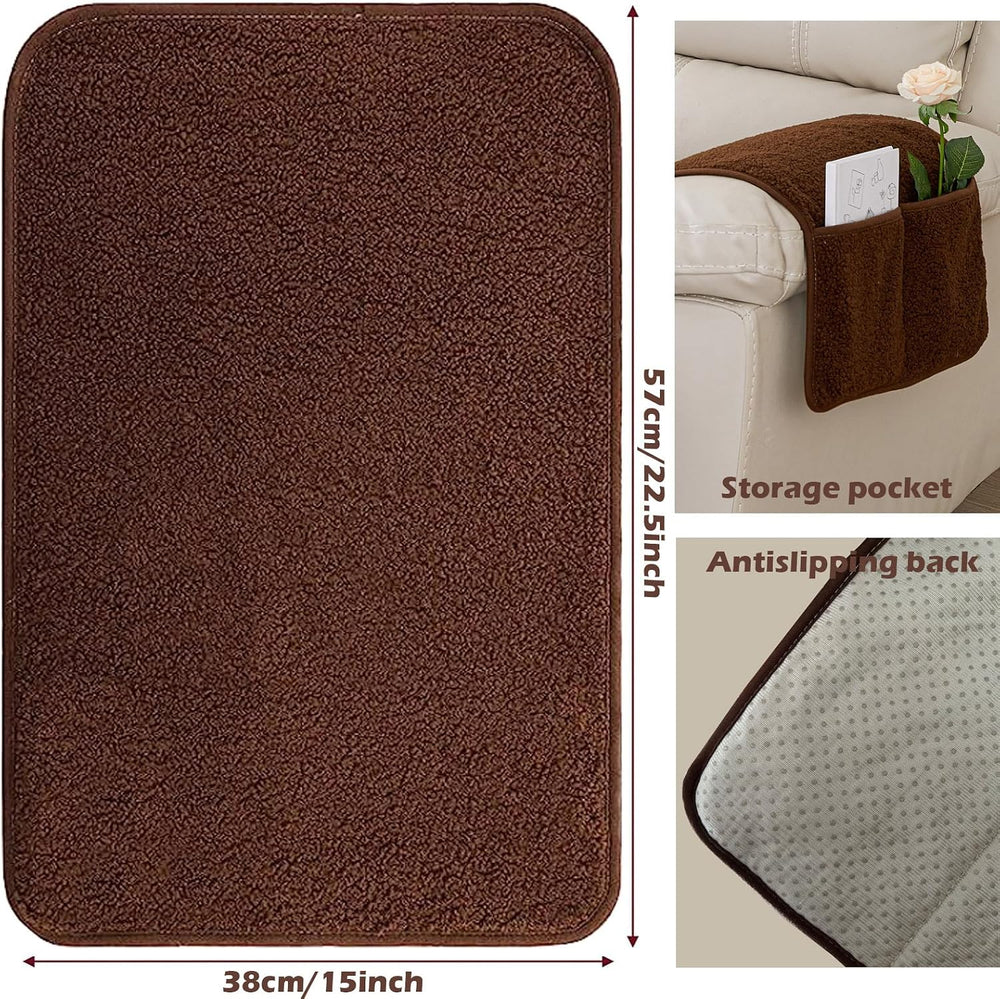 Armrest Covers for Recliners Couch Arm Covers with Pockets for Sofa
