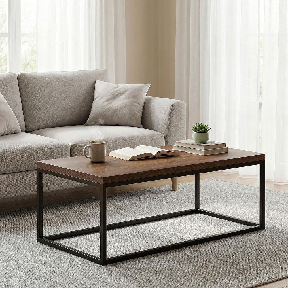 CENSI 40" Walnut Coffee Table, Extra Thick 1.2" Top