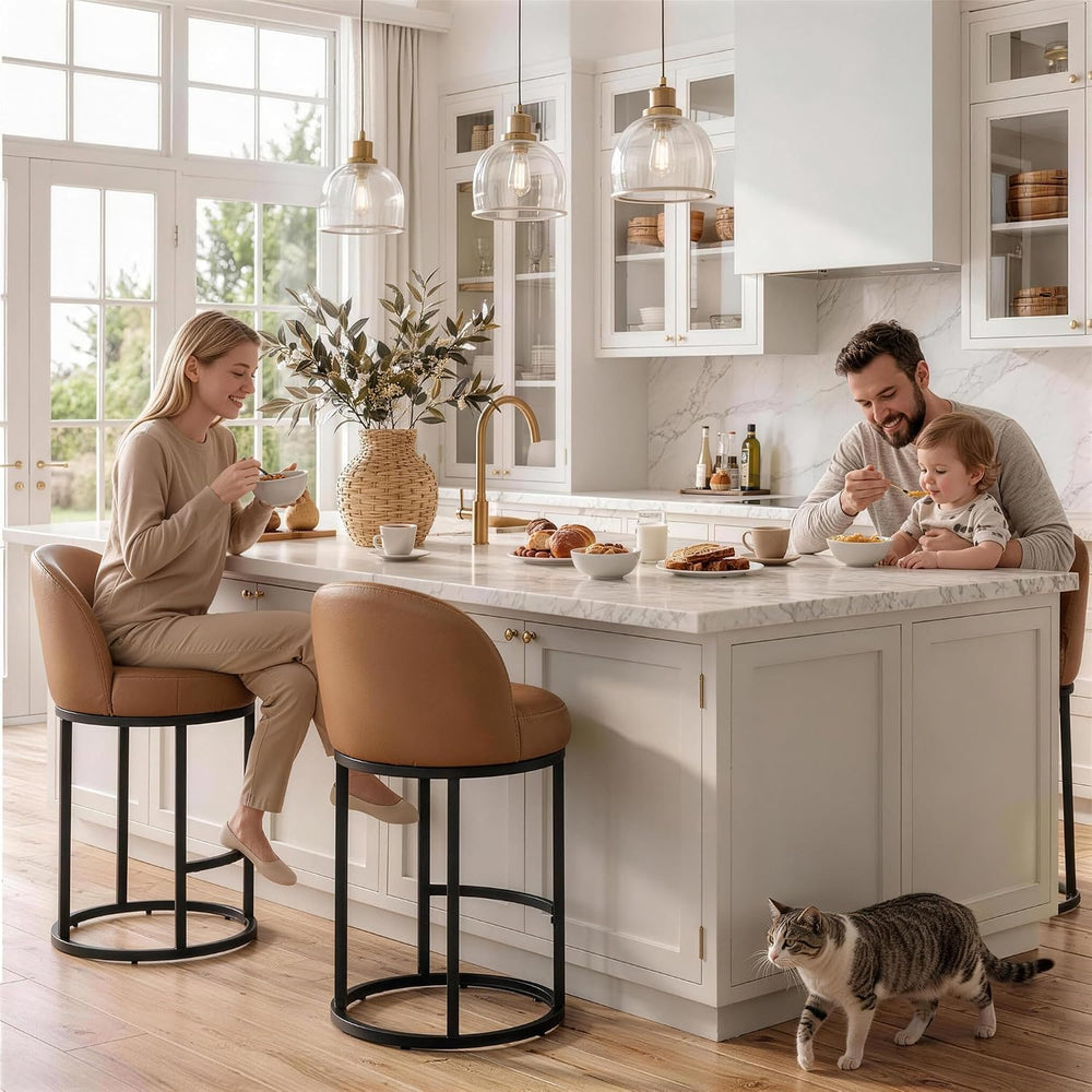 Zerel's Home 26" Counter Height Bar Stools Set of 2,360° Swivel Bars...