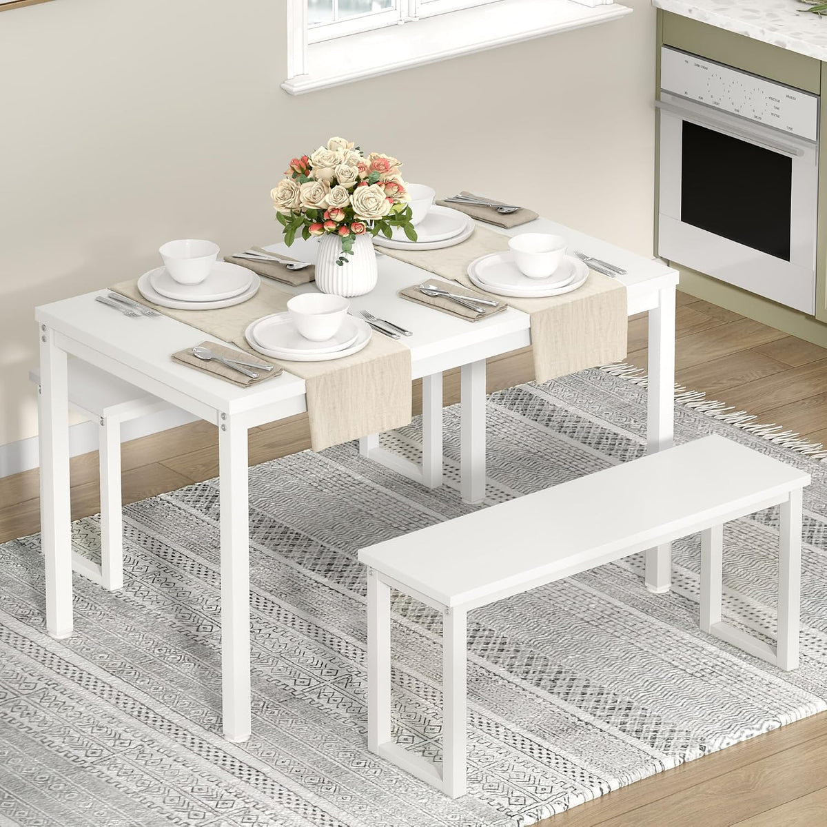 dlandhome 3-piece dining table set for 4 people,soho, package contents
