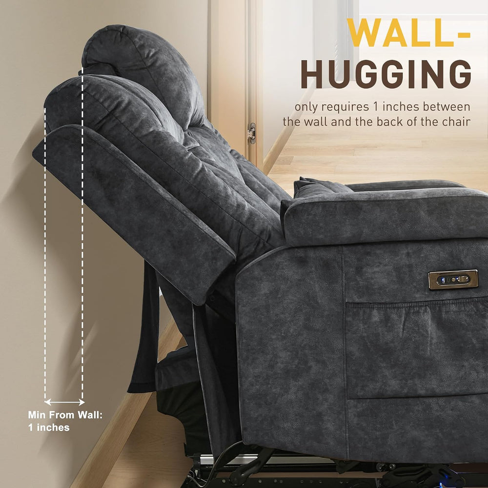 URRED Wall Hugger Power Reclining Loveseat Sofa，Gray：68.1" - 2 Seats
